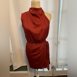 PRETTYGARDEN Womens Mock Neck Tie Waist Cocktail Party dress. New with tags!